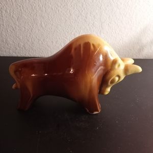 RARE STUNNING Cafe Au Lait France 8" Ceramic Bull Figurine.